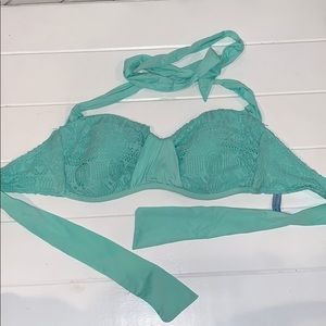 Teal bikini top with ties